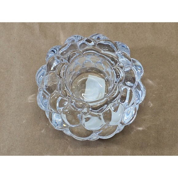 Orrefors Crystal Raspberry Votive Candle Holder Bubble Anne Nilsson Signed EUC - Picture 3 of 5